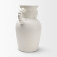 Trenza Large White Ceramic Vase w/ Twisted Handles by Mercana at Eve Furniture