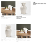 Trenza Small White Ceramic Vase w/ Twisted Handles by Mercana at Eve Furniture