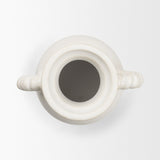Trenza Small White Ceramic Vase w/ Twisted Handles by Mercana at Eve Furniture