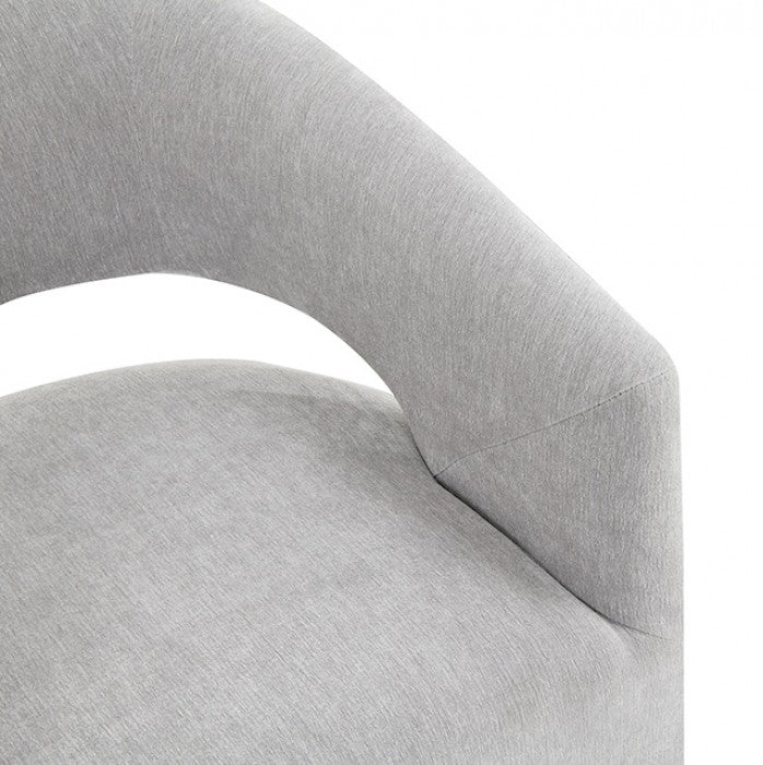 Tresa Light Gray Arm Chair with Casters by Furniture of America at Eve Furniture