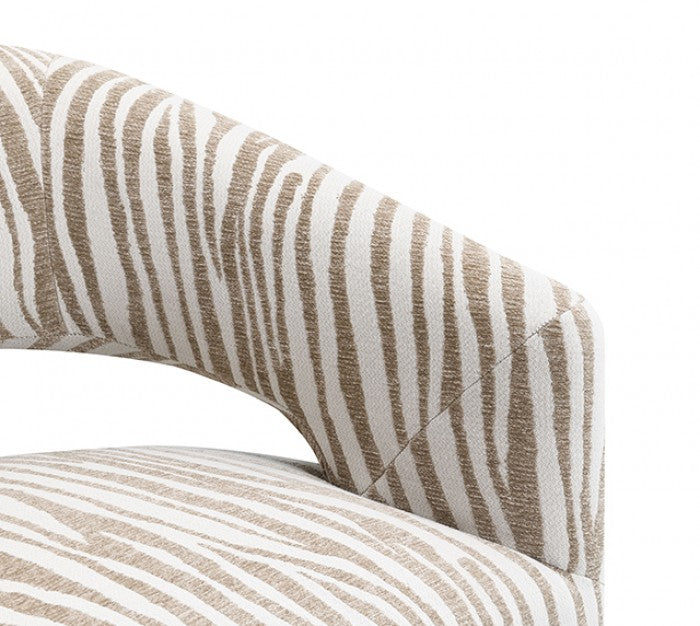 Tresa Meerkat Beige Arm Chair w/ Casters by Furniture of America at Eve Furniture