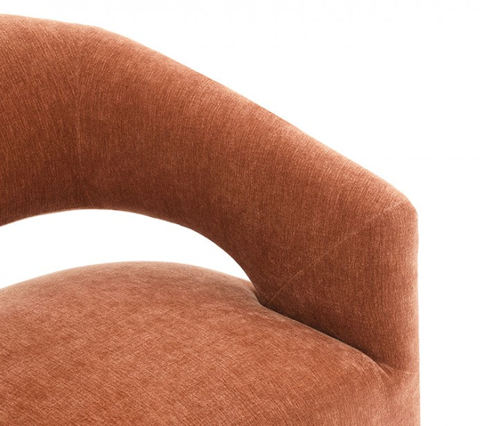 Tresa Rustic Orange Arm Chair with Casters by Furniture of America at Eve Furniture