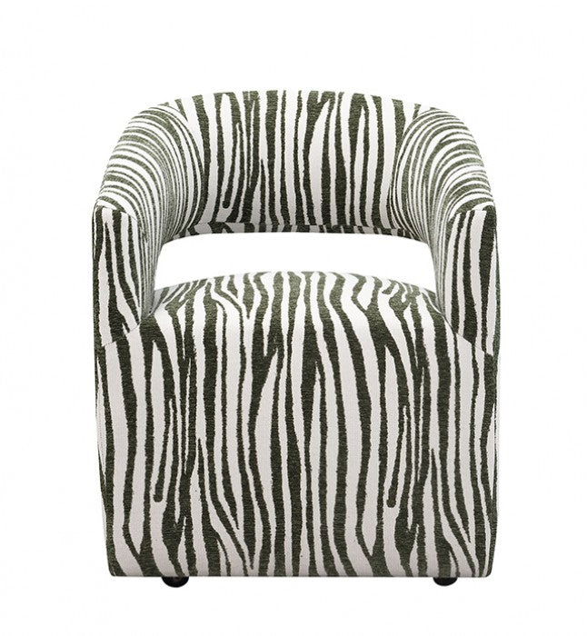 Tresa Savanna Green Arm Chair w/ Casters by Furniture of America at Eve Furniture