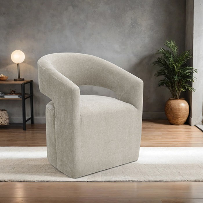 Tresa Taupe Arm Chair with Casters by Furniture of America at Eve Furniture