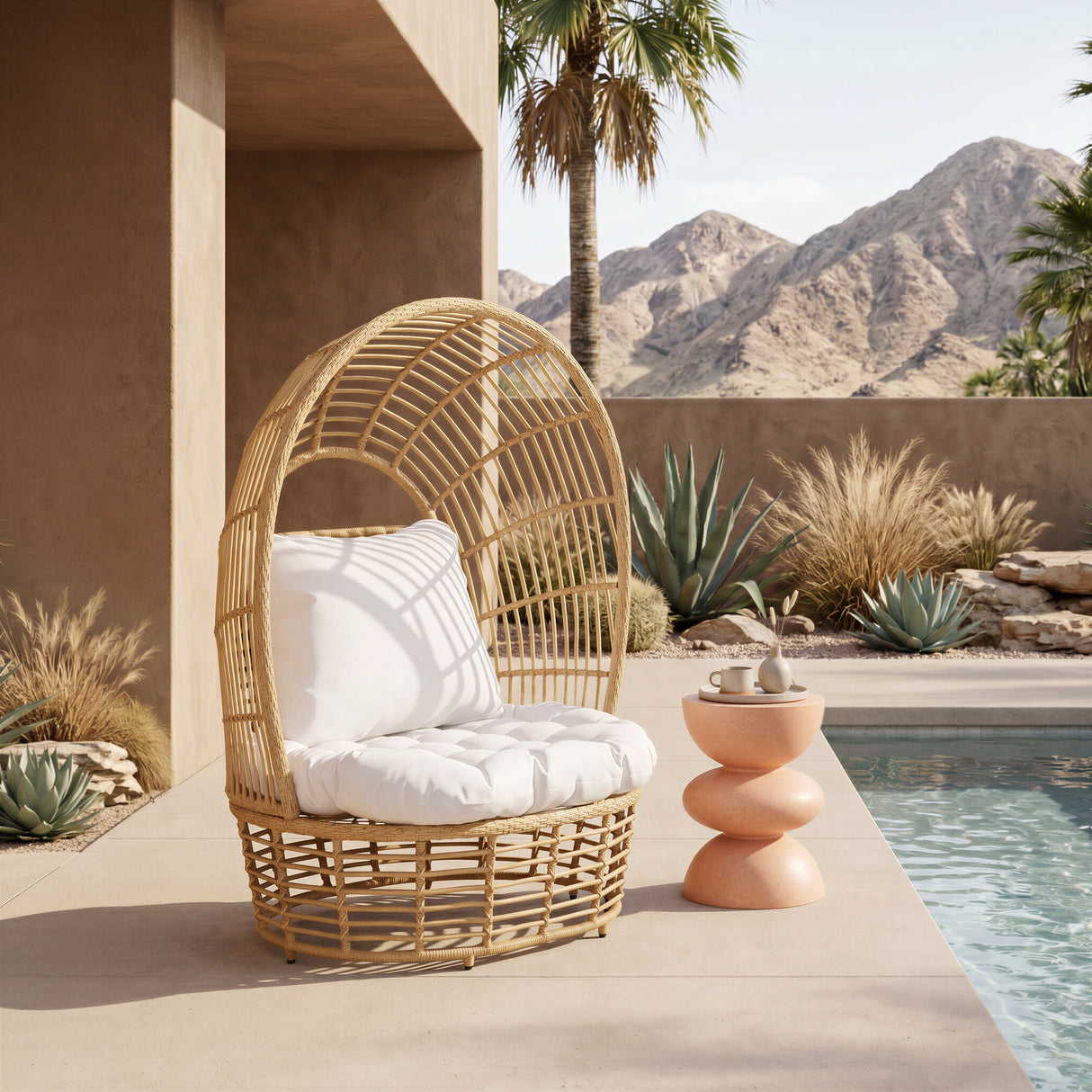 Tressa Terracotta Outdoor Side Table by Zuomod at Eve Furniture