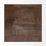 Trestman II 24" x 22.5" Square Top Medium Brown Wood and Iron Cross Braced End/Side Table by Mercana at Eve Furniture