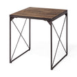 Trestman II Square Top Medium Brown Wood and Iron Cross Braced End/Side Table by Mercana at Eve Furniture