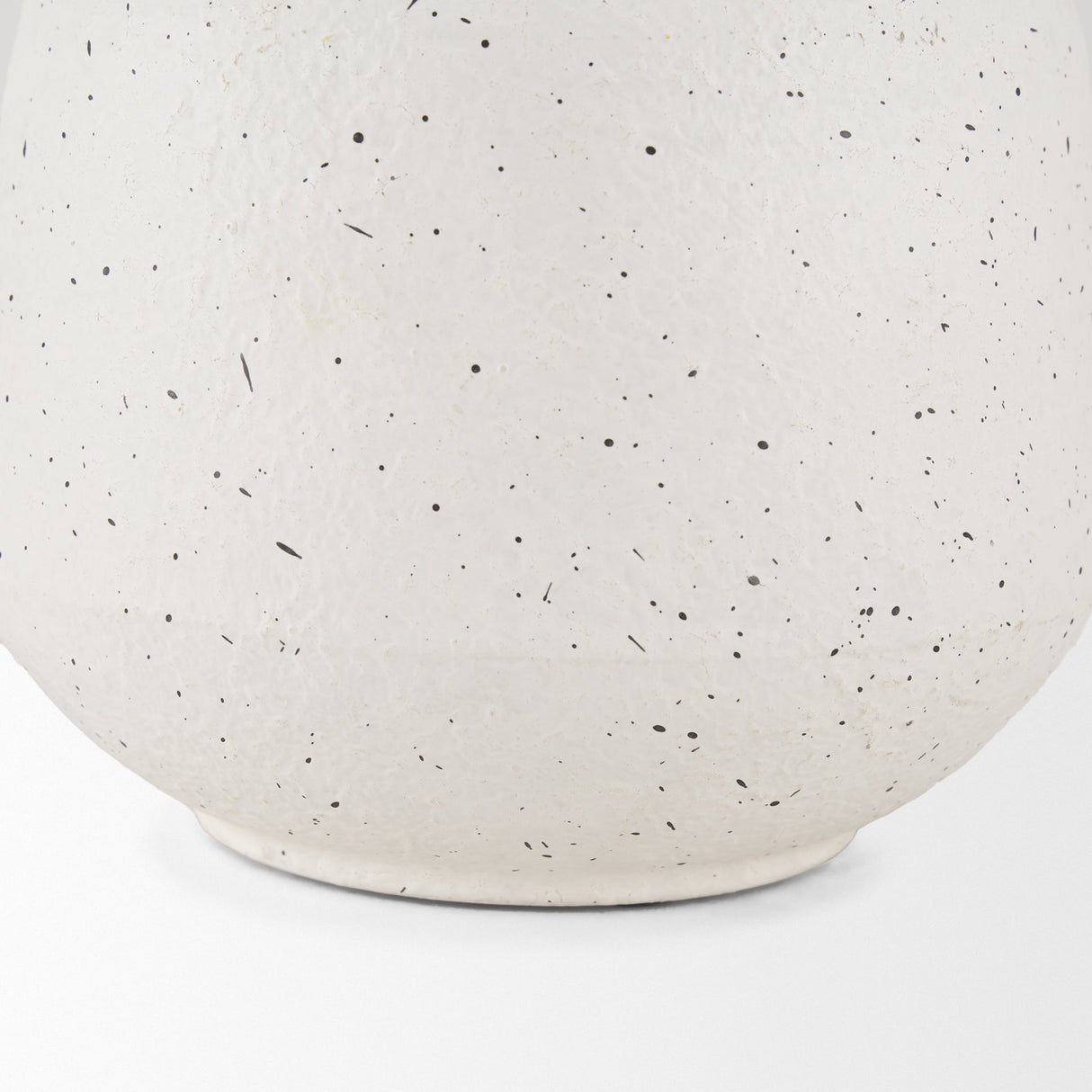 Treva Small White w/ Black Speckles Metal Vase by Mercana at Eve Furniture