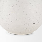 Treva Small White w/ Black Speckles Metal Vase by Mercana at Eve Furniture