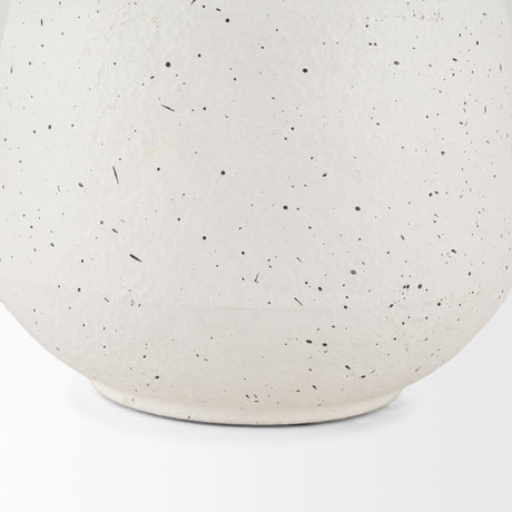 Treva Small White w/ Black Speckles Metal Vase by Mercana at Eve Furniture