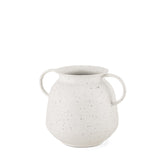 Treva Small White w/ Black Speckles Metal Vase by Mercana at Eve Furniture