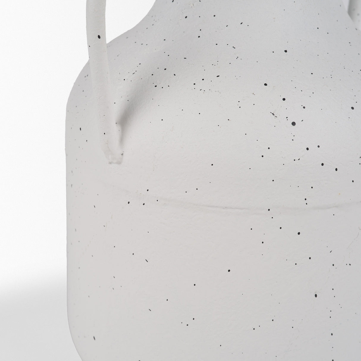Treva Tall White w/ Black Speckles Metal Vase by Mercana at Eve Furniture