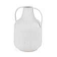 Treva Tall White w/ Black Speckles Metal Vase by Mercana at Eve Furniture