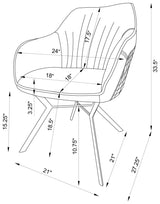 Trevon Upholstered Tufted Side Chairs (Set of 2) Blue/Brown by Coaster at Eve Furniture