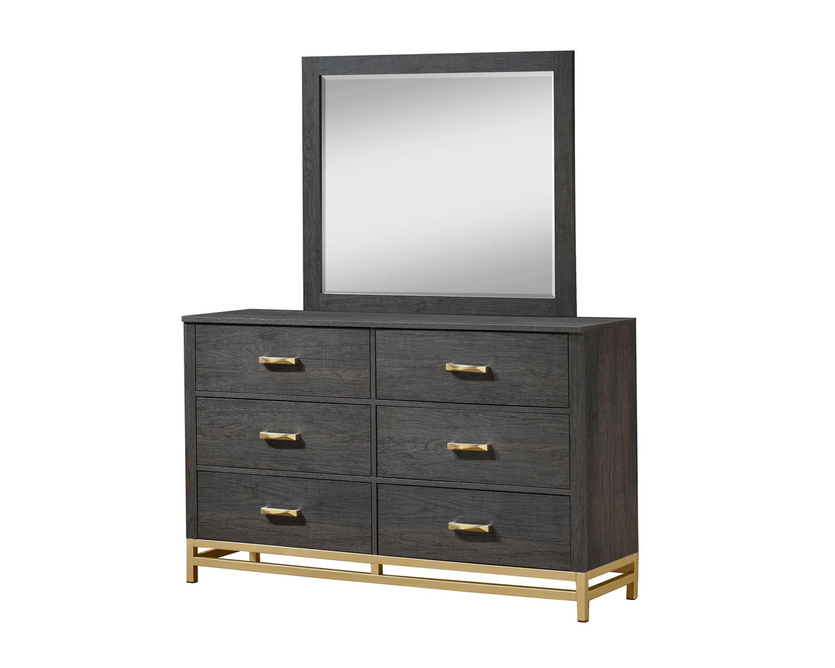 Trevor Brown and Gold Dresser Mirror by Crown Mark at Eve Furniture