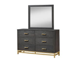 Trevor Brown and Gold Dresser Mirror by Crown Mark at Eve Furniture