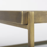 Trey 56.0L x 32.0W x 17.0H Gold Metal W/Glass Coffee table by Mercana at Eve Furniture