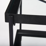 Trey 72.0"L x 16.0"W x 30.0"H Black Metal W/Glass Console Table by Mercana at Eve Furniture