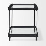 Trey Black Metal W/Glass Accent Table by Mercana at Eve Furniture