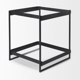 Trey Black Metal W/Glass Accent Table by Mercana at Eve Furniture
