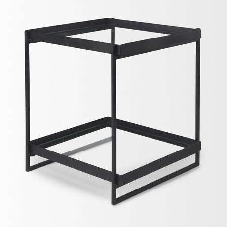 Trey Black Metal W/Glass Accent Table by Mercana at Eve Furniture