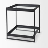 Trey Black Metal W/Glass Accent Table by Mercana at Eve Furniture