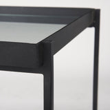 Trey Black Metal W/Glass Accent Table by Mercana at Eve Furniture