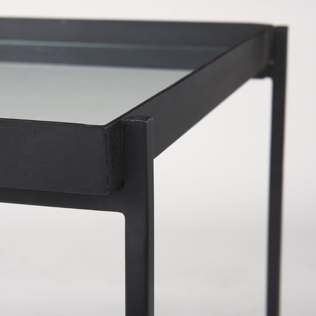 Trey Black Metal W/Glass Accent Table by Mercana at Eve Furniture