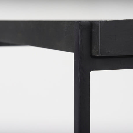 Trey Black Metal W/Glass Accent Table by Mercana at Eve Furniture