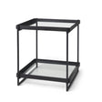 Trey Black Metal W/Glass Accent Table by Mercana at Eve Furniture