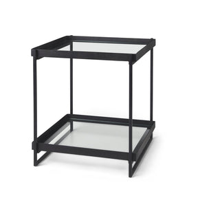 Trey Black Metal W/Glass Accent Table by Mercana at Eve Furniture