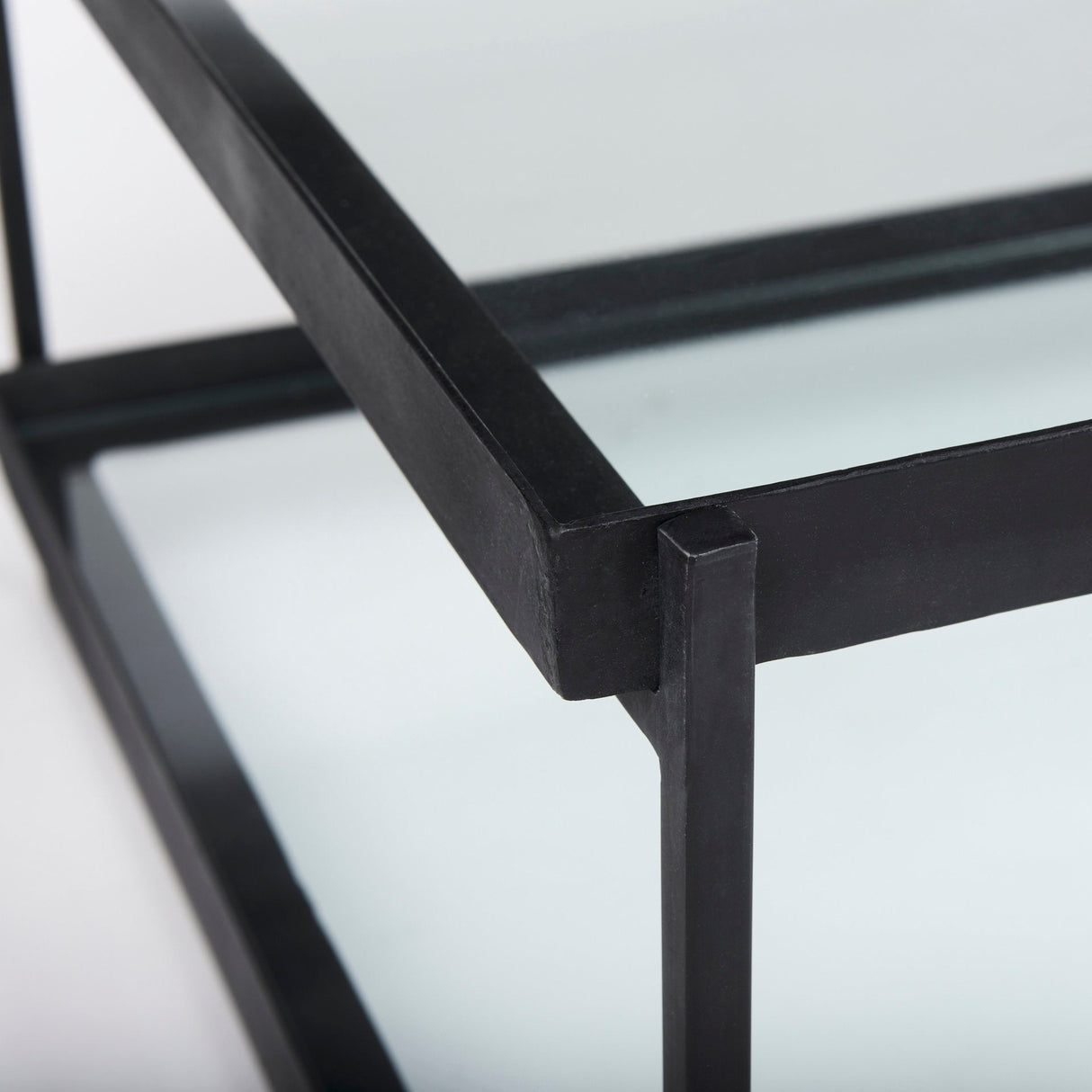 Trey Black Metal W/Glass Coffee Table by Mercana at Eve Furniture