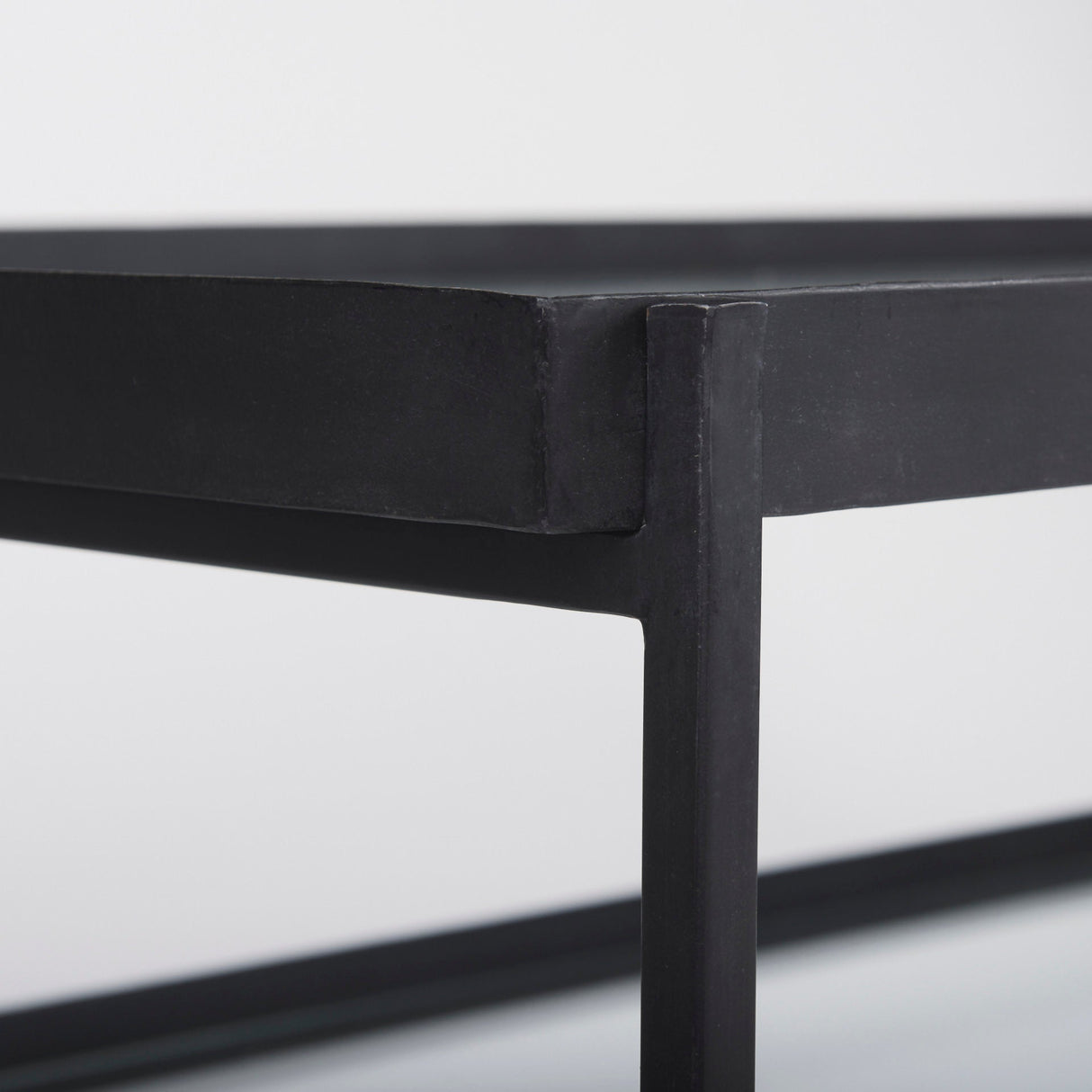 Trey Black Metal W/Glass Coffee Table by Mercana at Eve Furniture