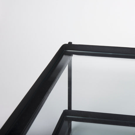 Trey Black Metal W/Glass Coffee Table by Mercana at Eve Furniture