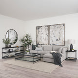 Trey Black Metal W/Glass Coffee Table by Mercana at Eve Furniture