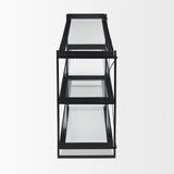 Trey Black Metal W/Glass Console Table by Mercana at Eve Furniture