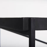 Trey Black Metal W/Glass Console Table by Mercana at Eve Furniture