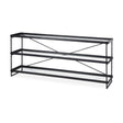 Trey Black Metal W/Glass Console Table by Mercana at Eve Furniture