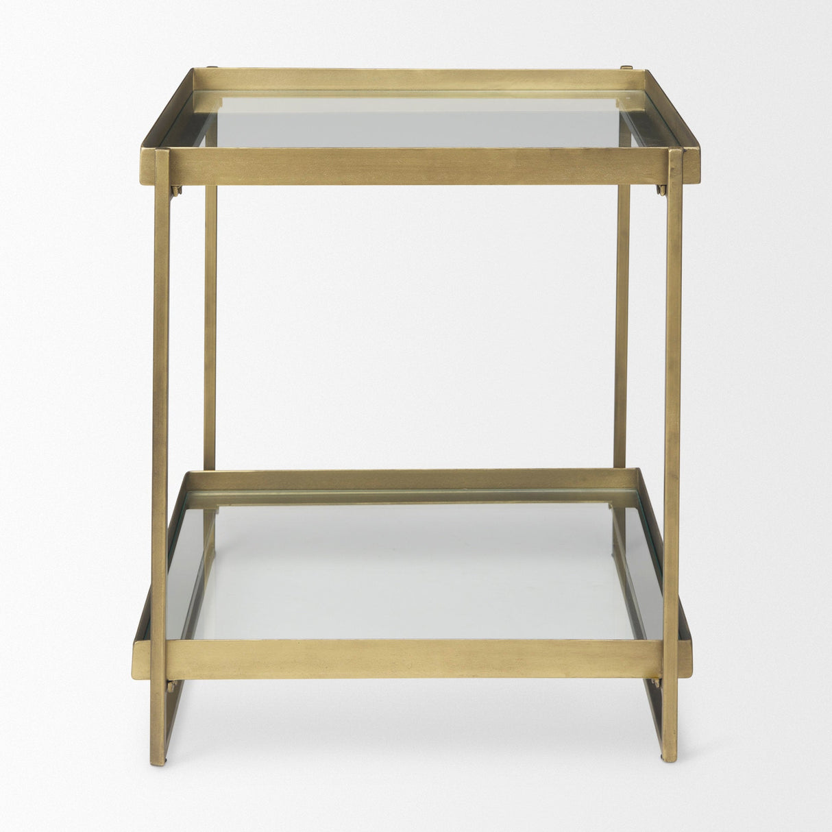 Trey Gold Metal W/Glass Accent Table by Mercana at Eve Furniture