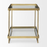 Trey Gold Metal W/Glass Accent Table by Mercana at Eve Furniture