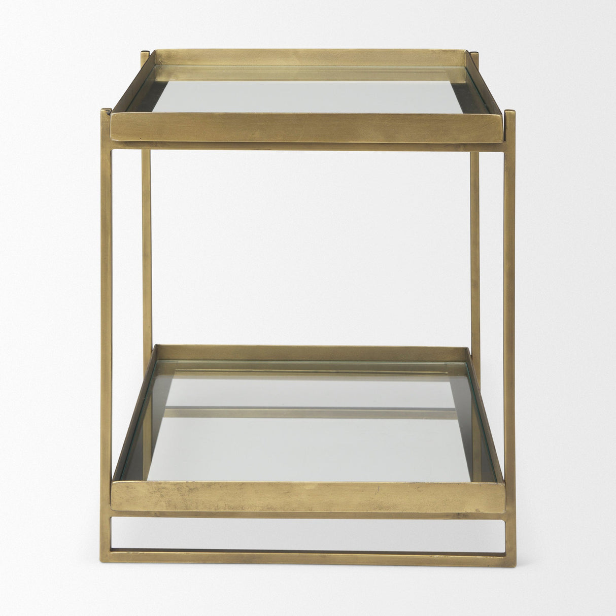 Trey Gold Metal W/Glass Accent Table by Mercana at Eve Furniture