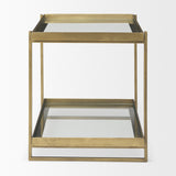 Trey Gold Metal W/Glass Accent Table by Mercana at Eve Furniture