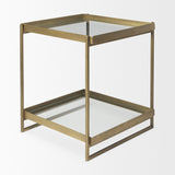 Trey Gold Metal W/Glass Accent Table by Mercana at Eve Furniture