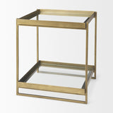 Trey Gold Metal W/Glass Accent Table by Mercana at Eve Furniture