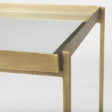 Trey Gold Metal W/Glass Accent Table by Mercana at Eve Furniture