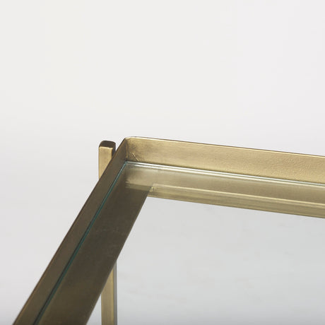 Trey Gold Metal W/Glass Accent Table by Mercana at Eve Furniture
