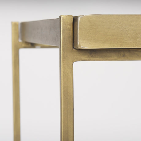 Trey Gold Metal W/Glass Accent Table by Mercana at Eve Furniture