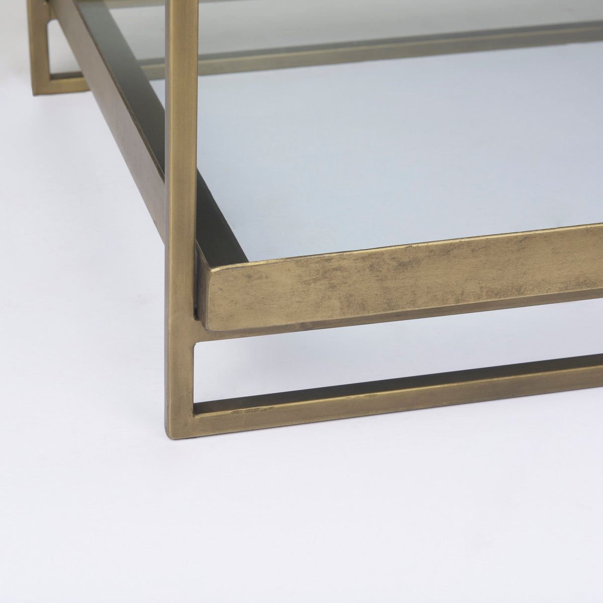 Trey Gold Metal W/Glass Accent Table by Mercana at Eve Furniture