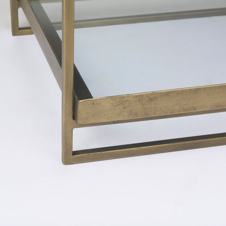 Trey Gold Metal W/Glass Accent Table by Mercana at Eve Furniture