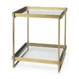 Trey Gold Metal W/Glass Accent Table by Mercana at Eve Furniture